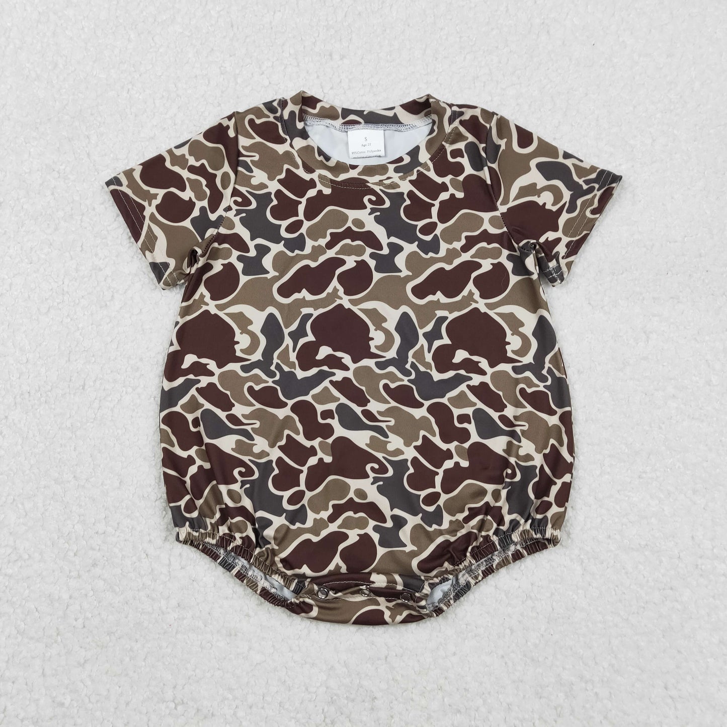 SR3453 Hunting Camo Short Sleeve Boys Romper