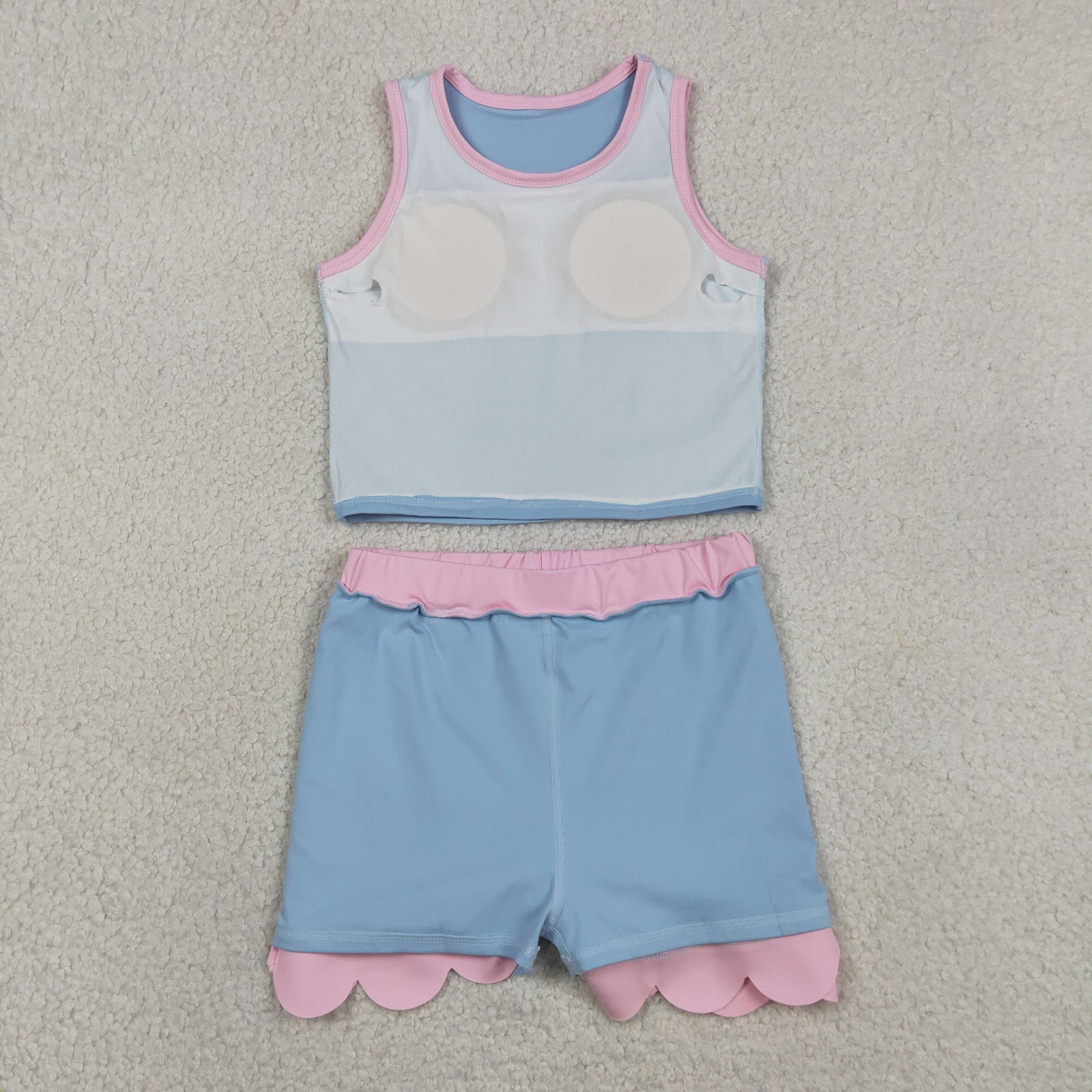 GSD4014 Yoga Blue Sleeveless Skorts Girls Set