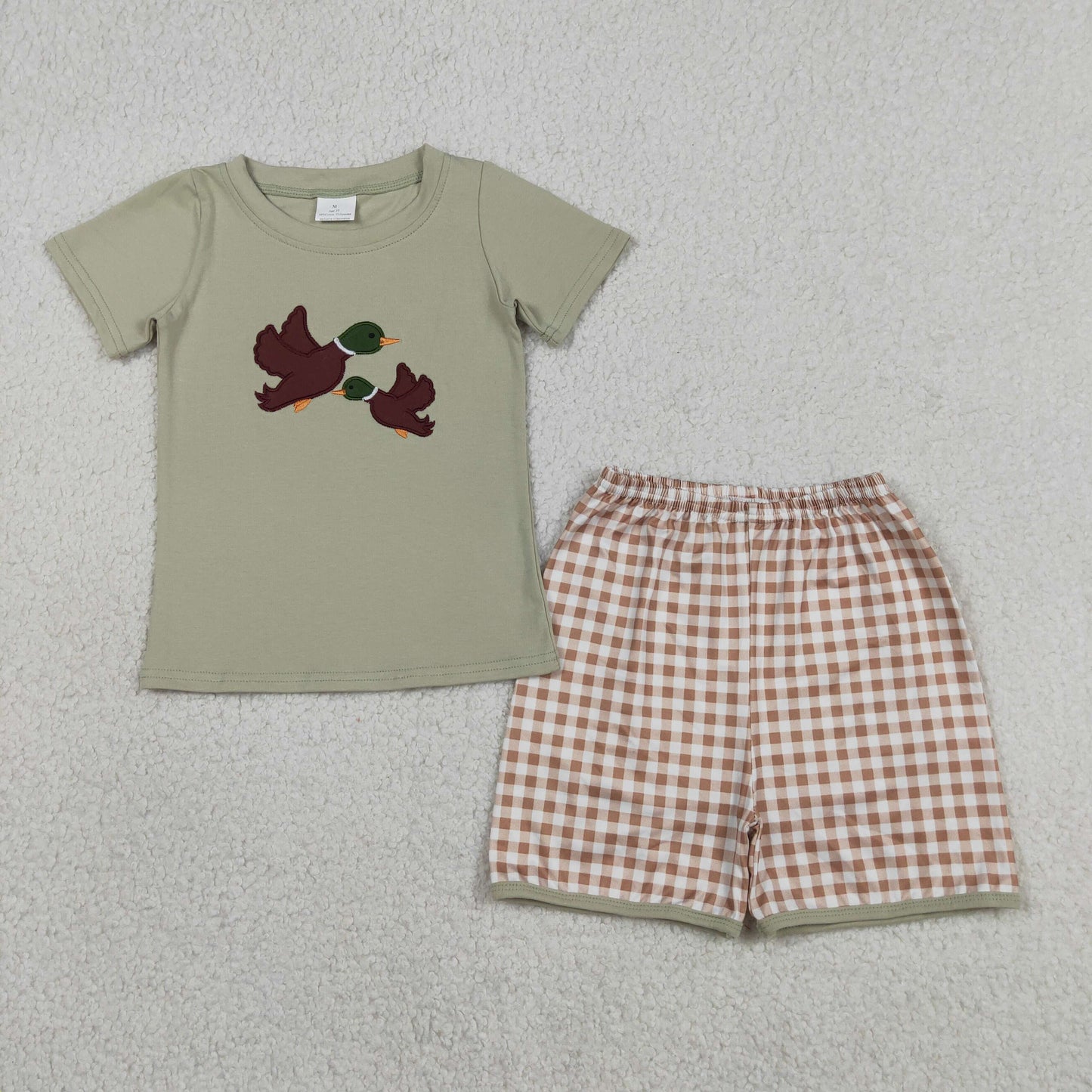 Embroidery Mallard Duck Set/Romper Sibling Clothes RTS