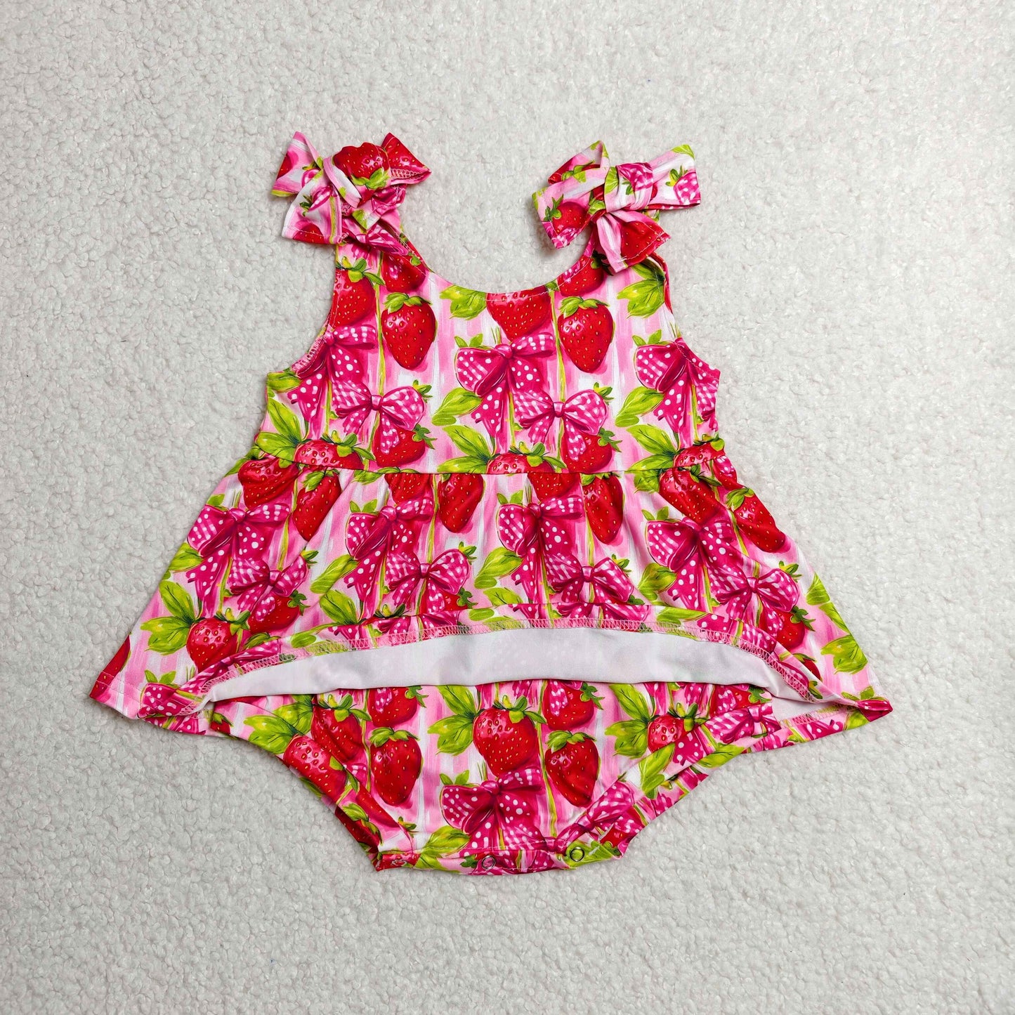 SR4134 Strawberry Hot Pink Girls Romper