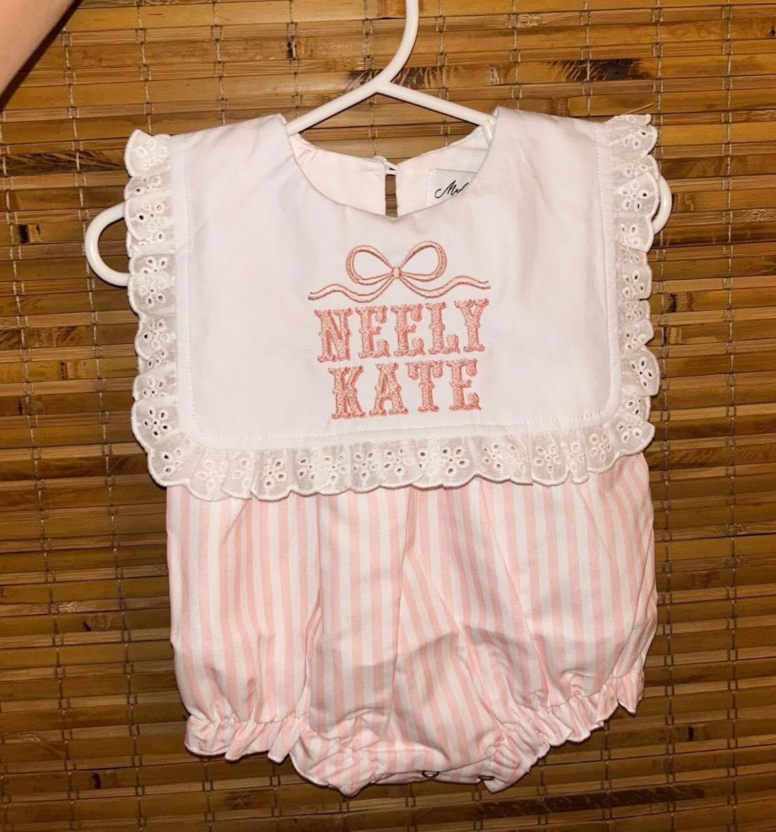 custom moq 3 neely kate bow pink girls romper