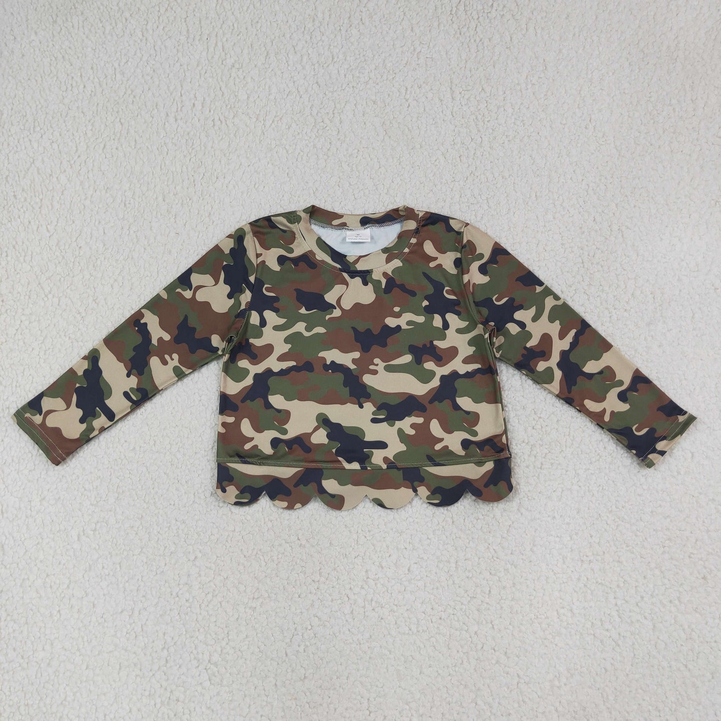 GT1691 Scallop Hunting Camo Long Sleeve Girls Top