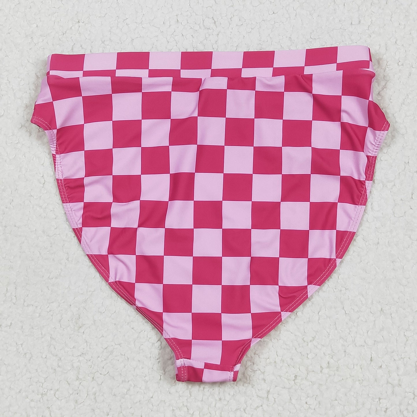 S0561 pink/hot pink checkered adult woman swimsuits shorts