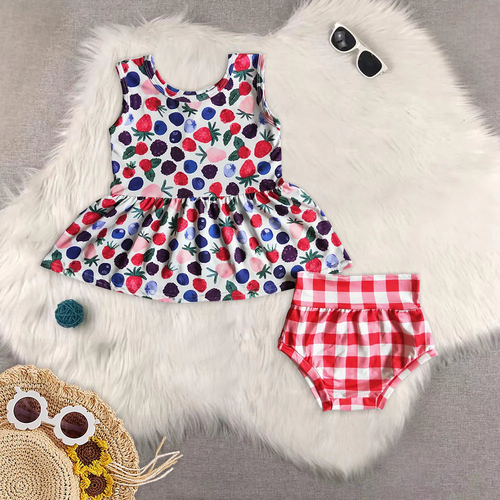 July 4th star baby girls bummies RTS Sibling Clothes