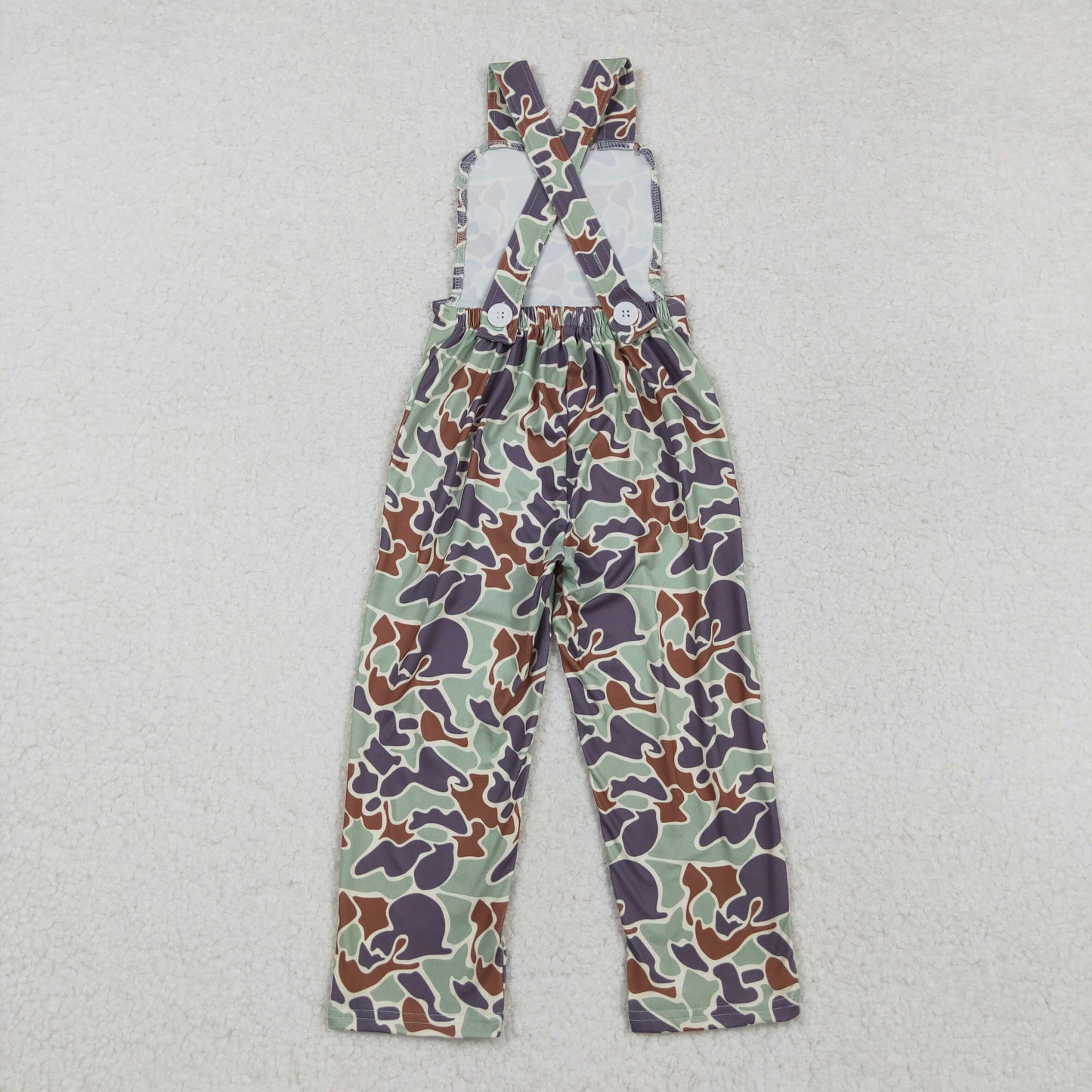 SR2006 dark green camo sleeveless boys jumpsuits