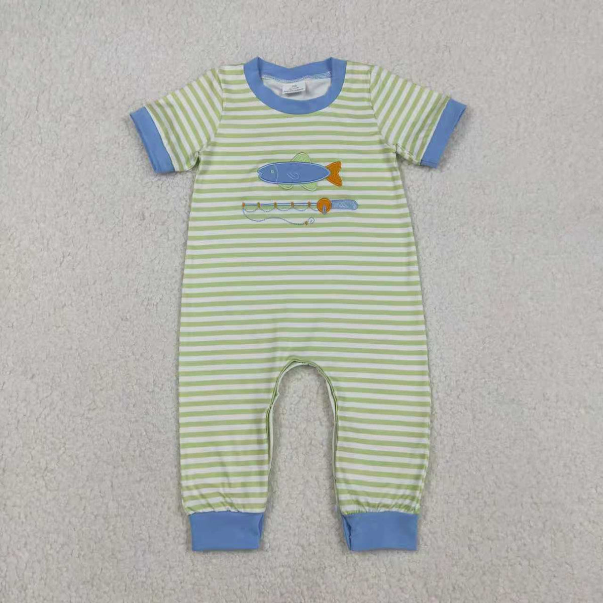 Embroidery Fishing Romper/Set RTS Sibling Clothes