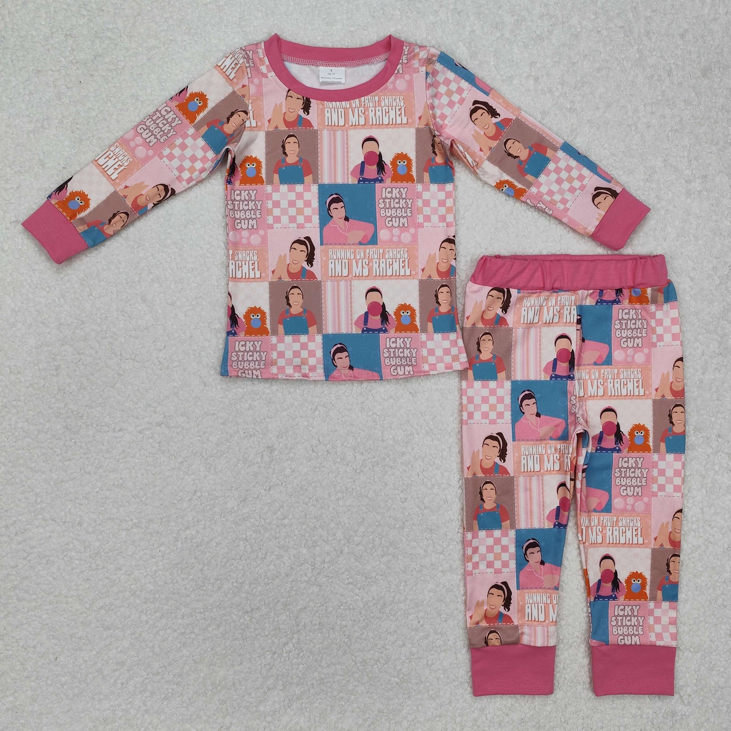 GLP2281 teacher pink long sleeve pants girls pajamas