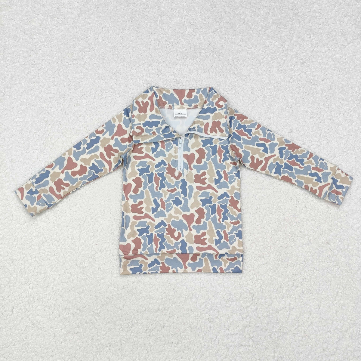 BT0870 hunting camo duck camo old school camo long sleeve zipper boys pullover
