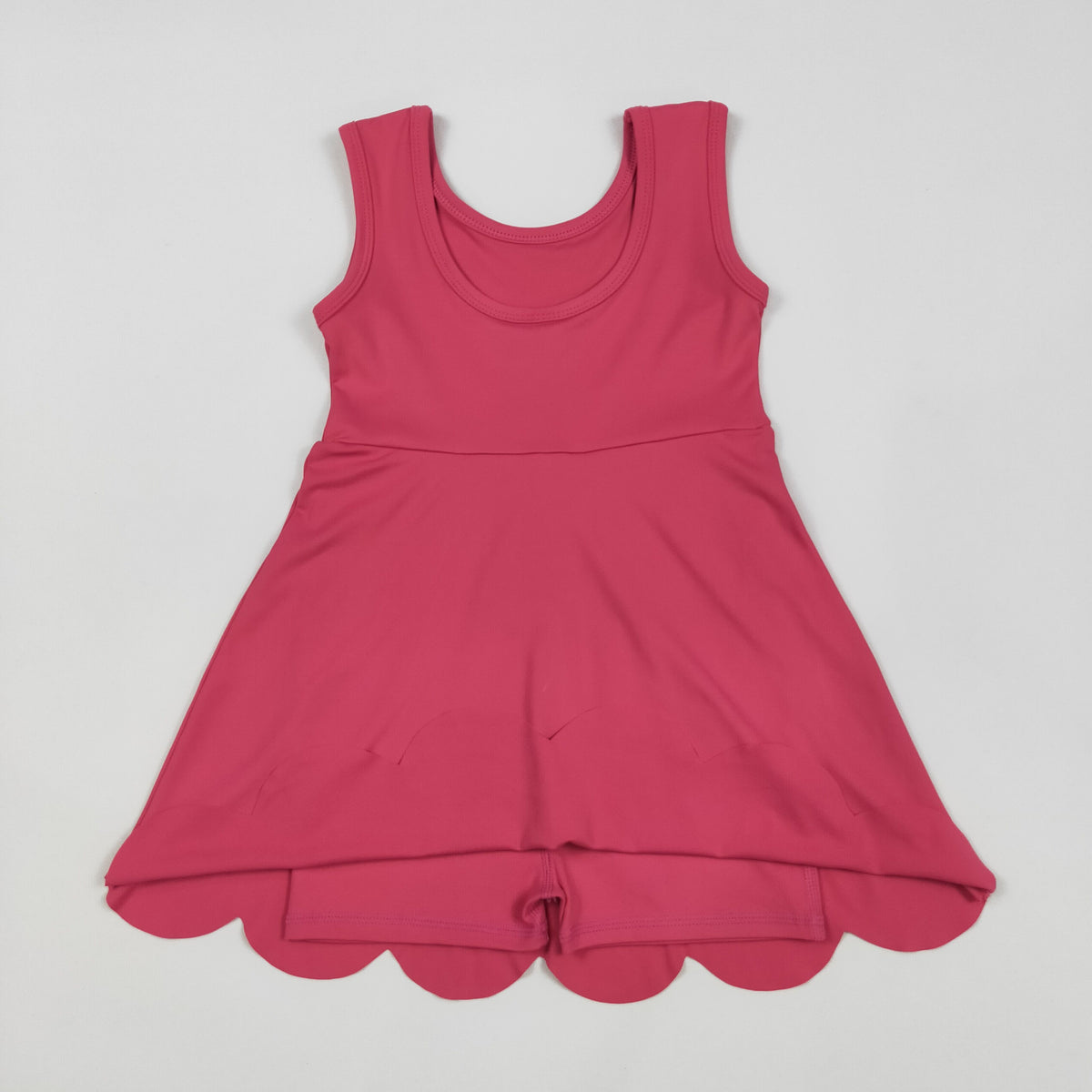 GSD2352 hot pink sleeveless yoga girls dress with shorts
