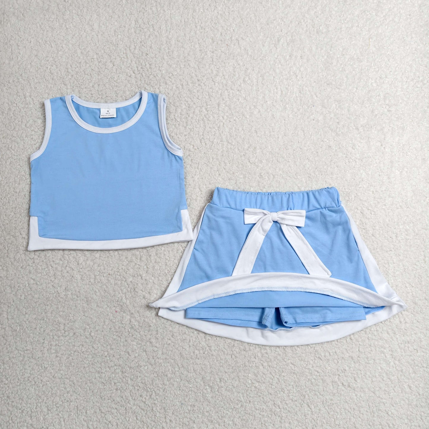 GSD3828 Blue Sleeveless Skorts Girls Set
