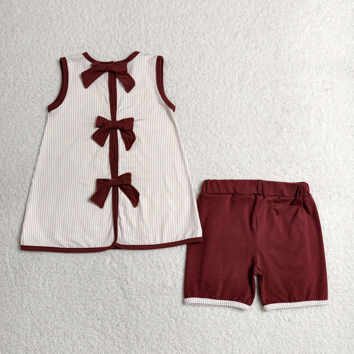 GSSO2763 it's alright to be little butty sleeveless brown shorts girls set