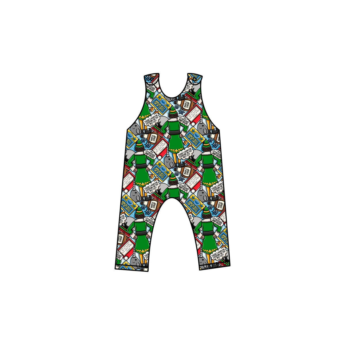 custom style Christmas green spirt sleeveless boys romper