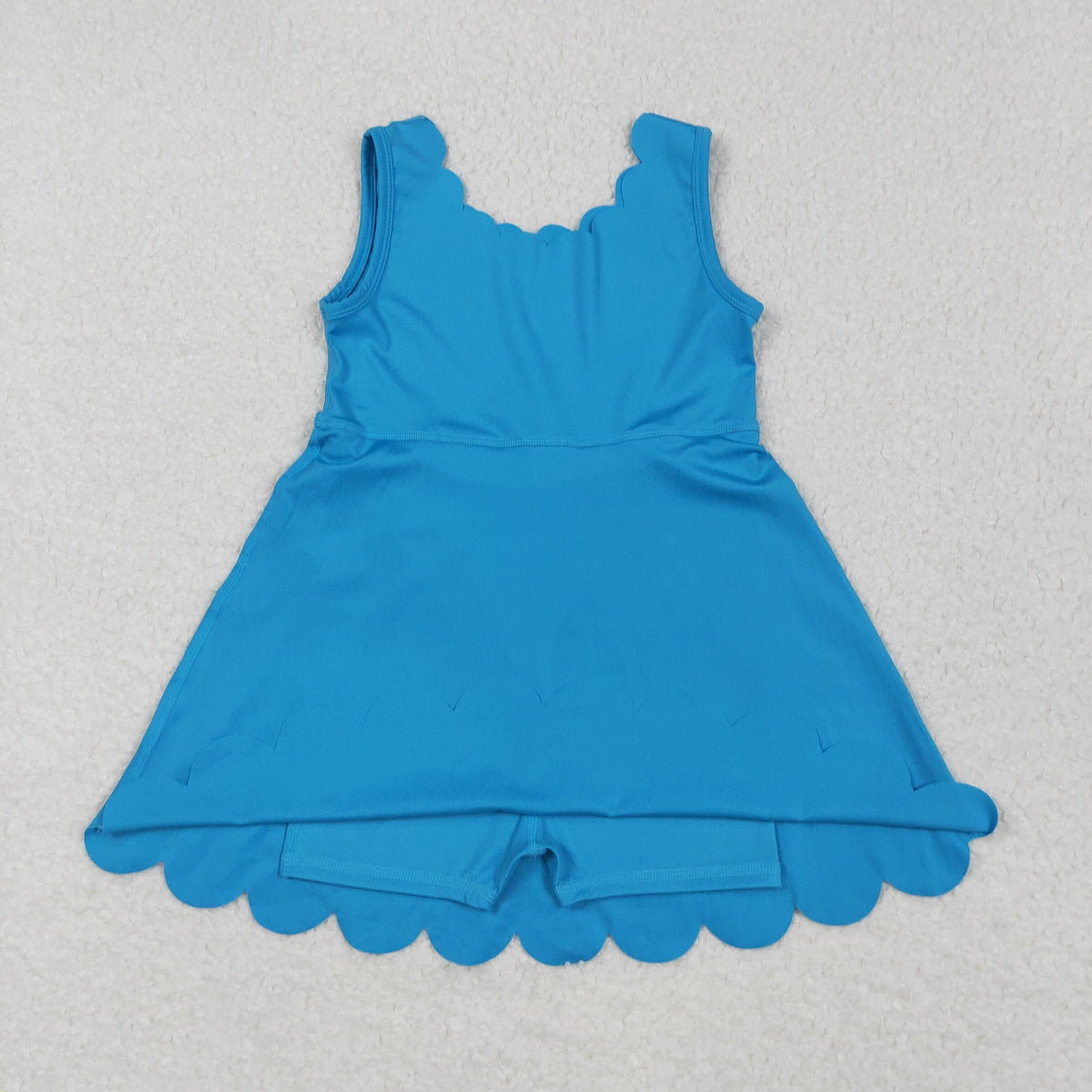 GSD2375 yoga blue sleeveless with shorts girls dress