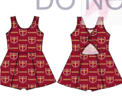 custom moq 3 football item red sleeveless skorts girls dress