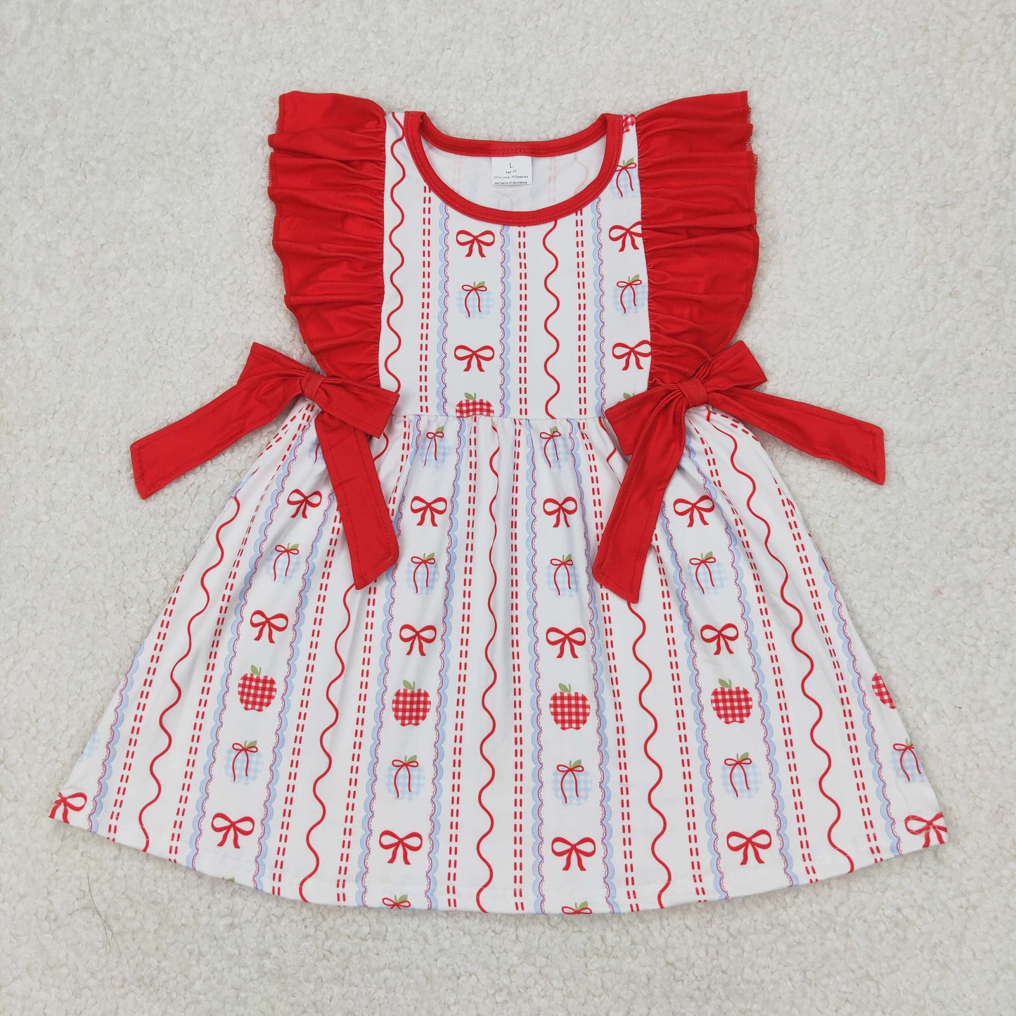 GSD2201 pink bows apple with bows girls dress