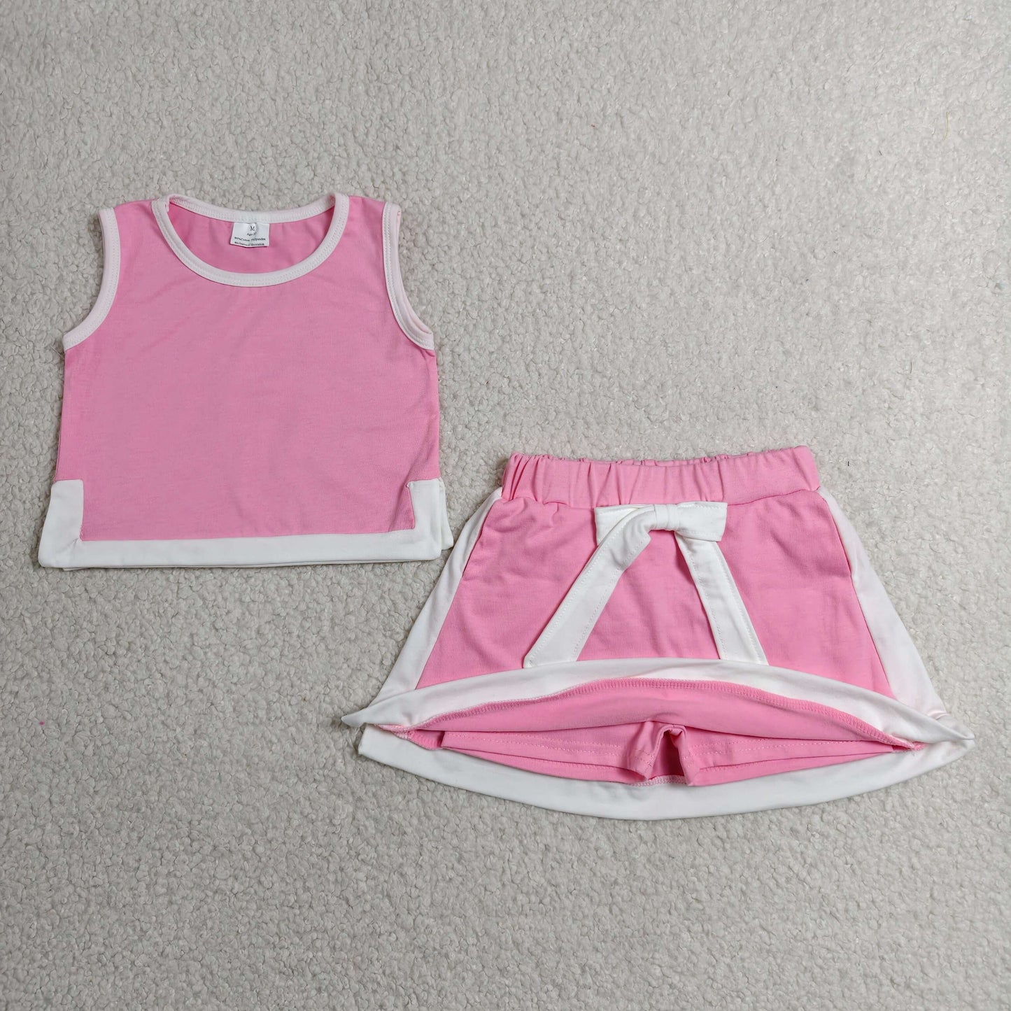GSD3829 Pink Sleeveless Skorts Girls Set