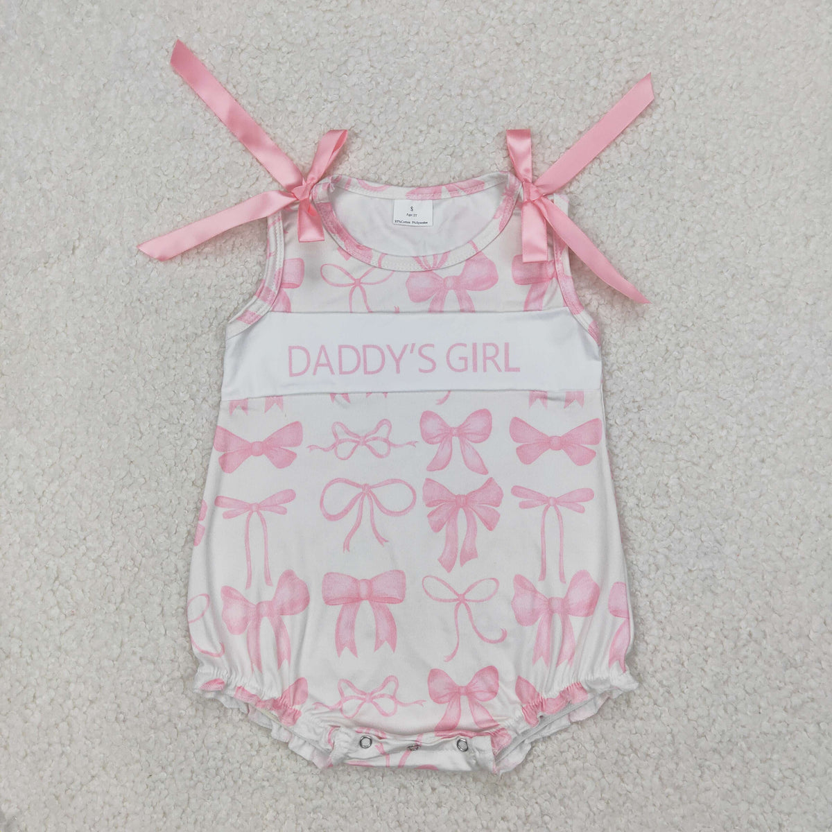 SR2818 daddy's girl pink bows sleevless girls romper