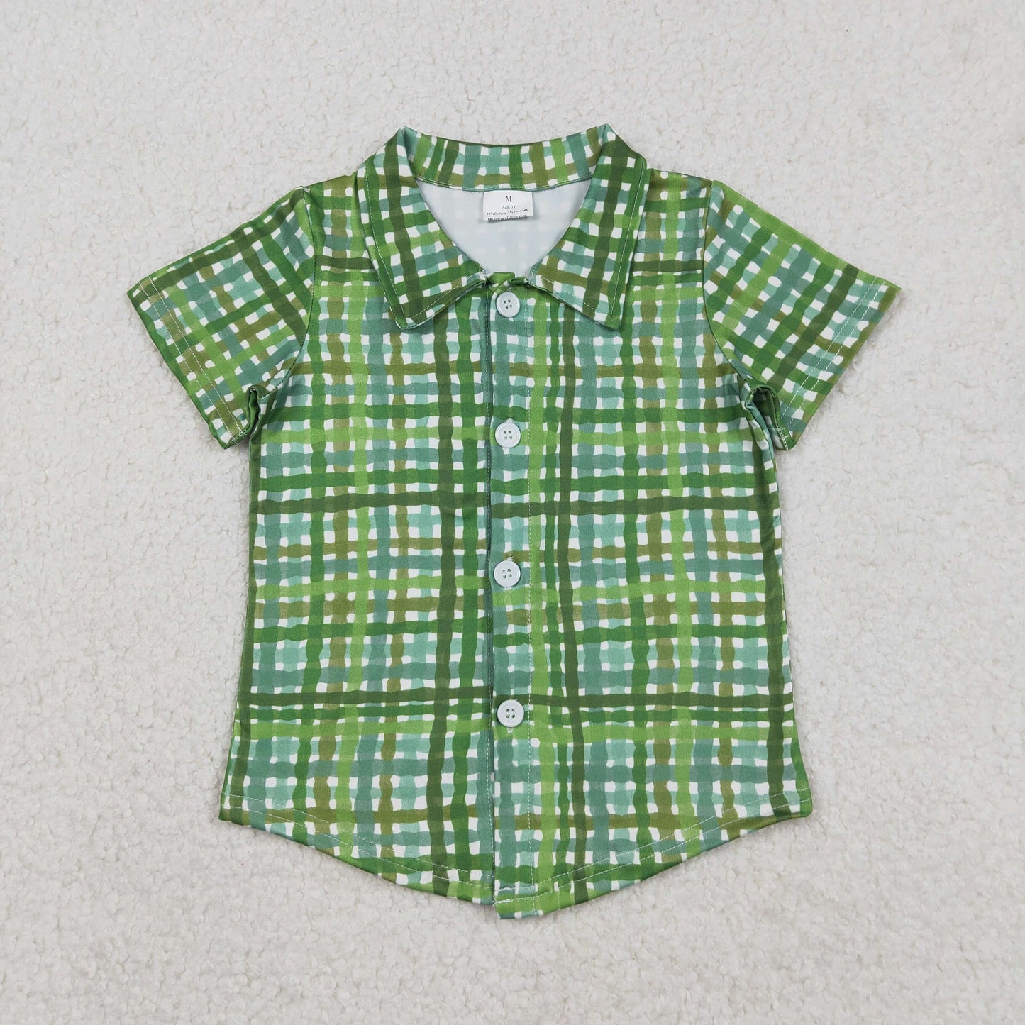 BT1456 St Patrick checkered short sleeve boys top