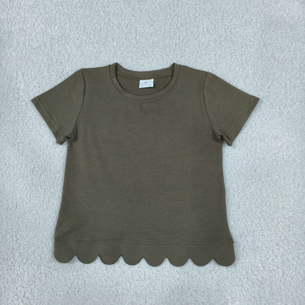 GT1772 Scallop Green Short Sleeve Girls Top