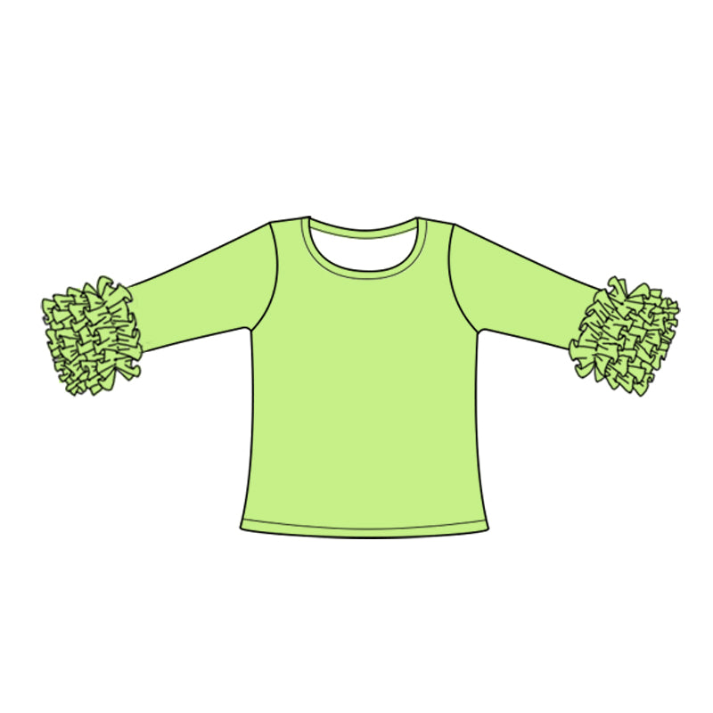 Custom style lime color ruffles girls top