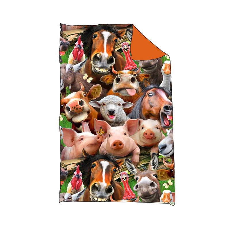 custom Farm animals pig sheep horse baby blanket