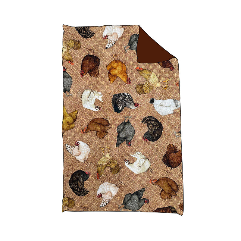 custom Farm animals cock brown baby blanket