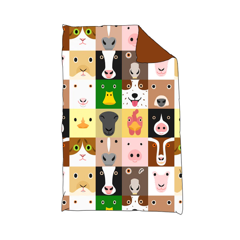 custom Farm cartoon animals baby blanket