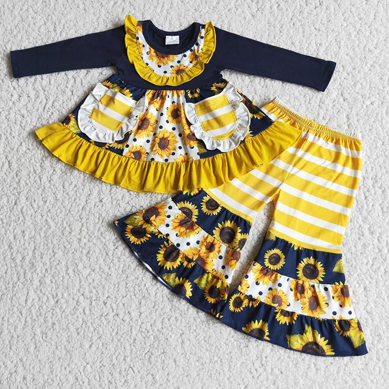 6 A22-28 Sunflower Kids Lovely Pocket Girls Sets