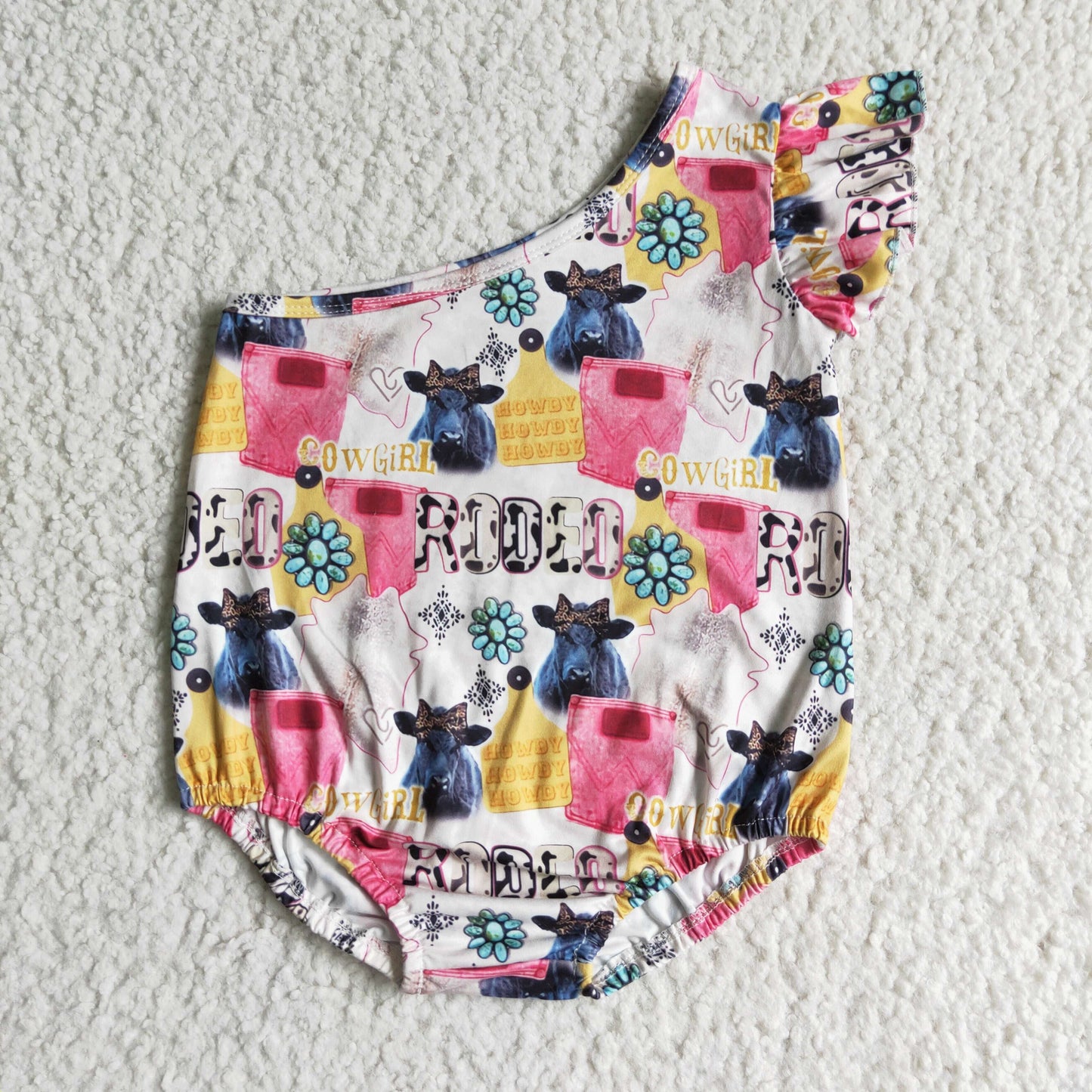 SR0059 Cowgirl Rodeo Baby Girls Romper