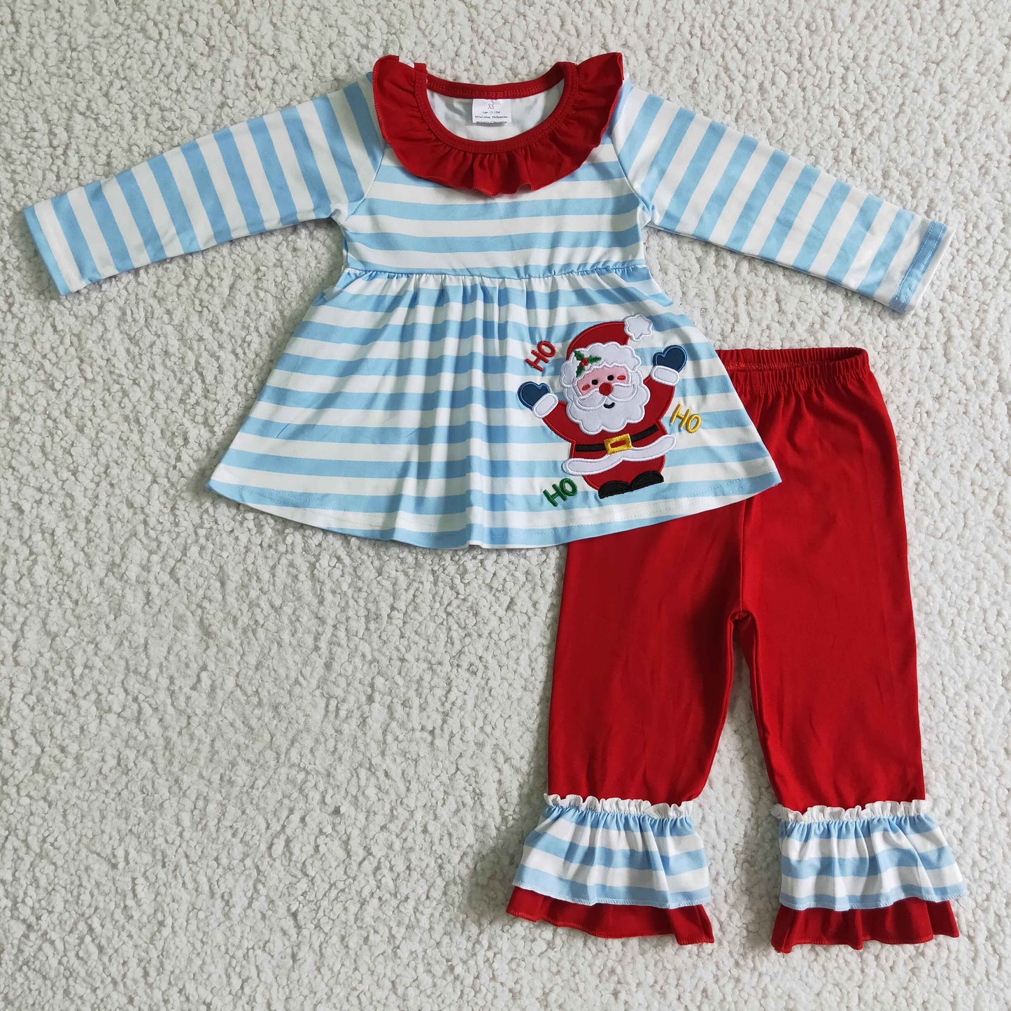 GLP0175 Embroidery Santa Christmas Girls Outfits