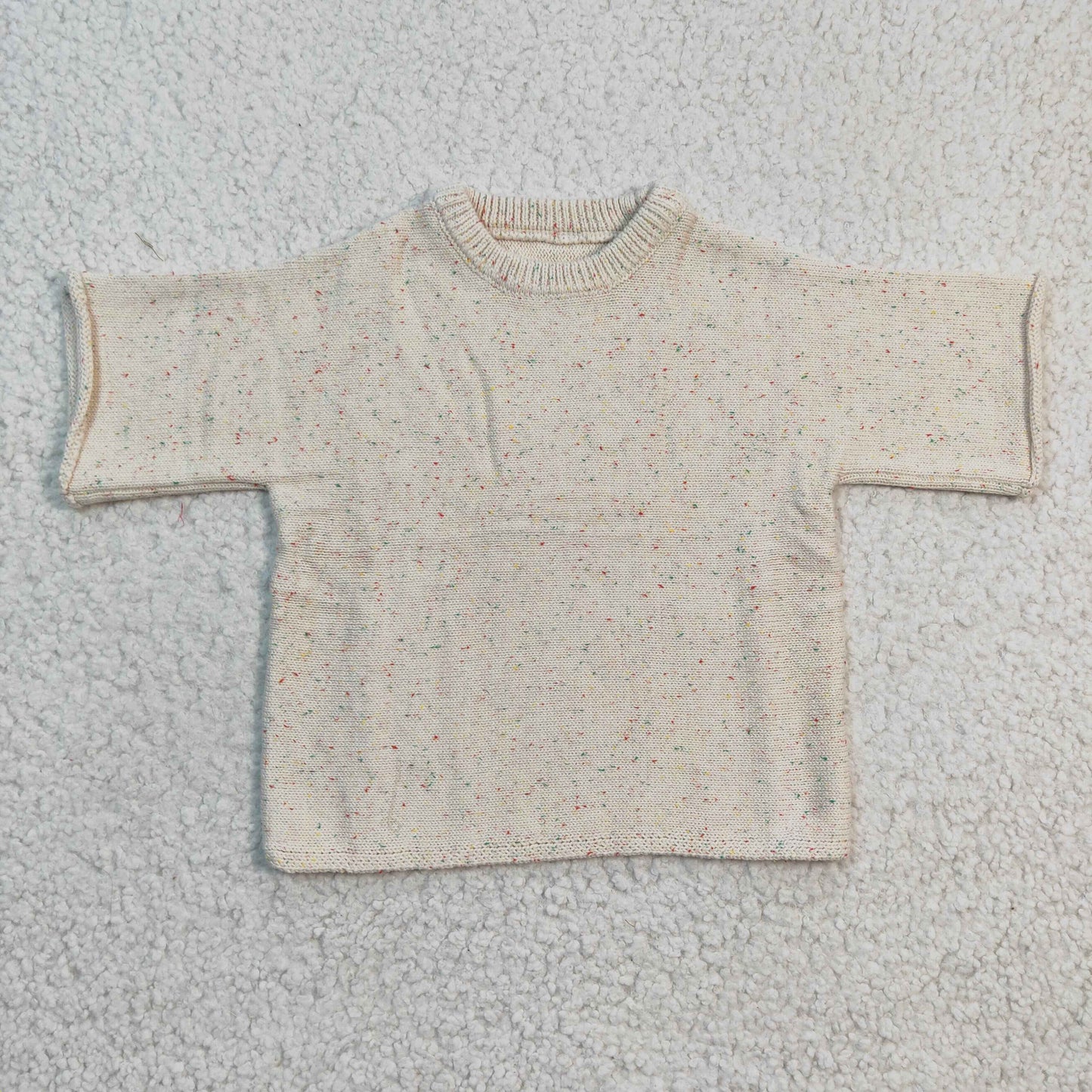 GT0144 White Short Sleeve Sweater