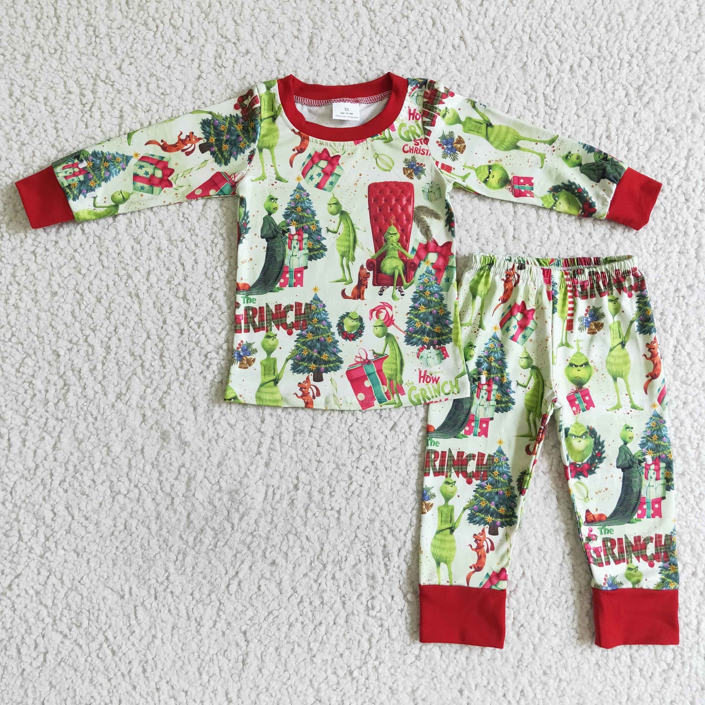 BLP0052 Christmas Green Baby Boys Pajamas