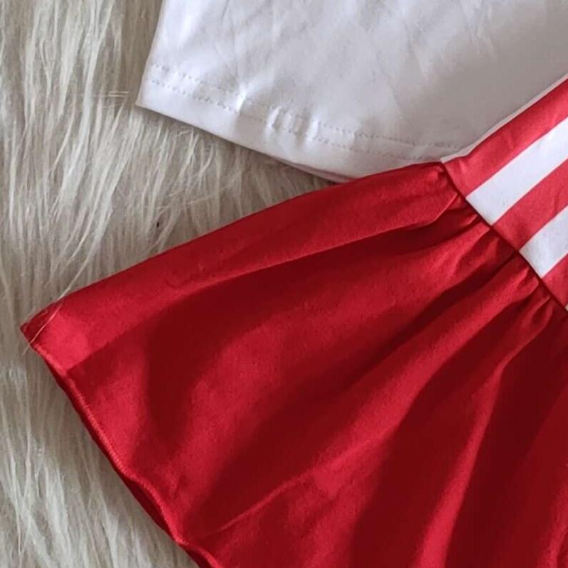 6 A19-30 Don't Stop Believin' Long Sleeve Christmas Santa Striped Print Outfits