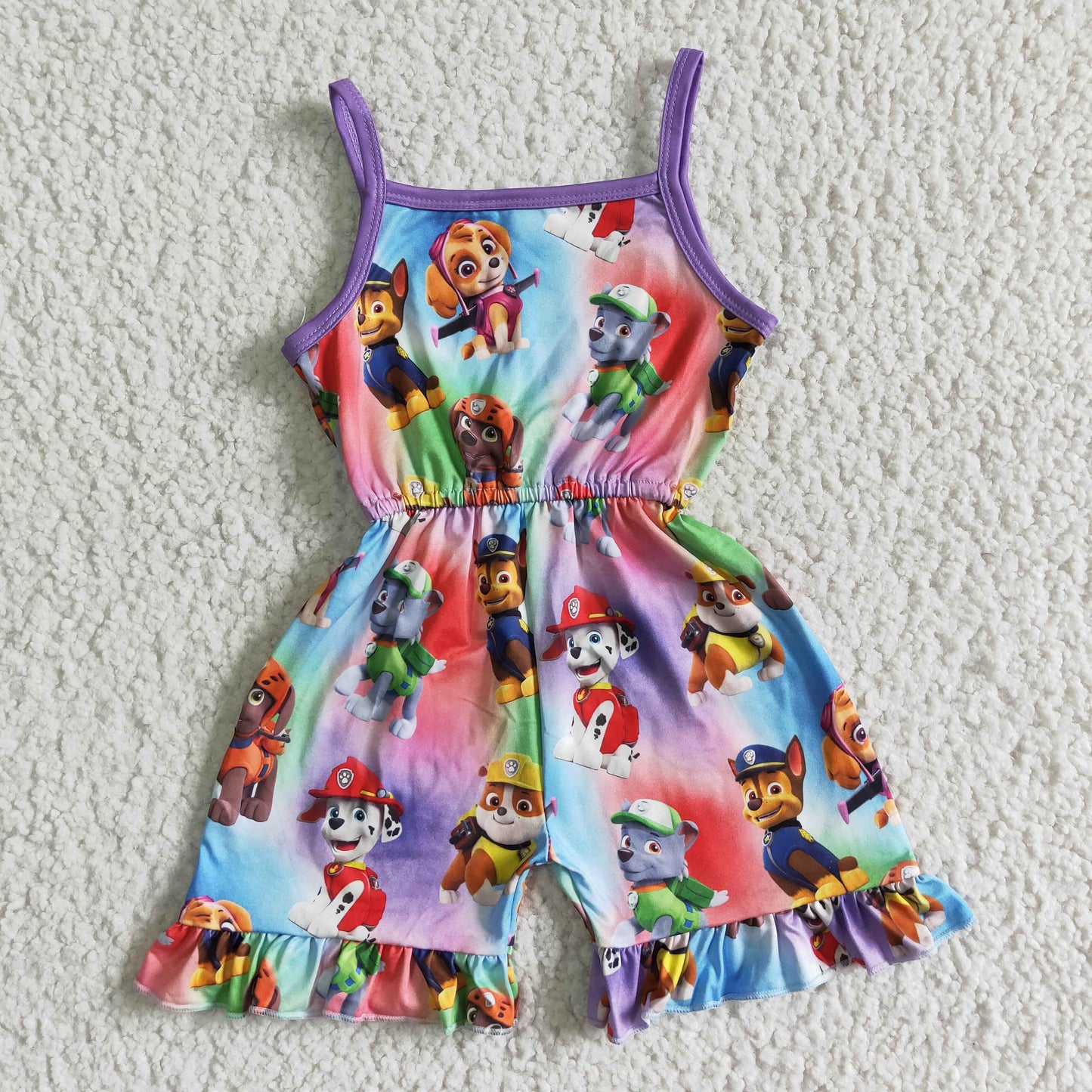 SR0023 Cartoon Baby Girls Summer Jumpsuits