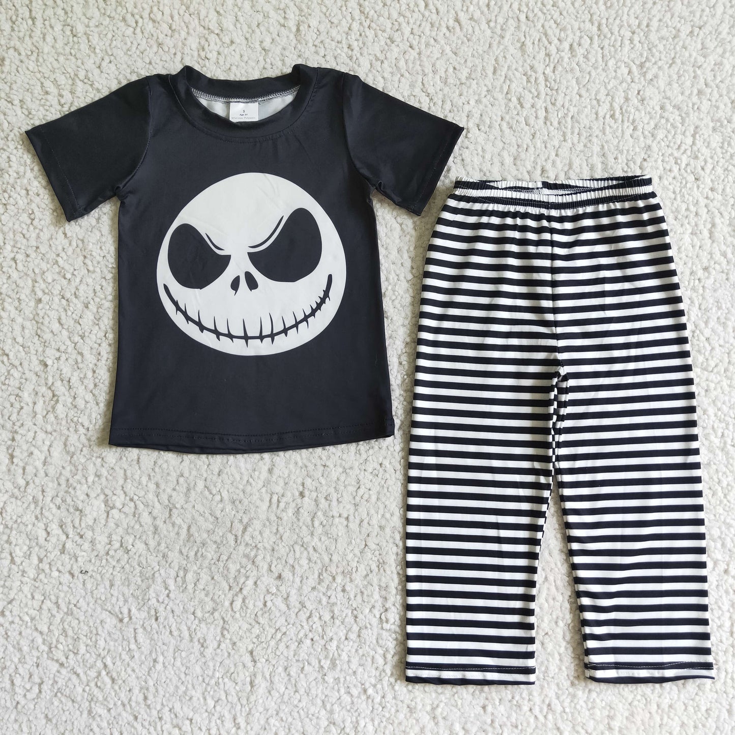 BSPO0025 Boys Halloween Black Striped Print Kids Outfits