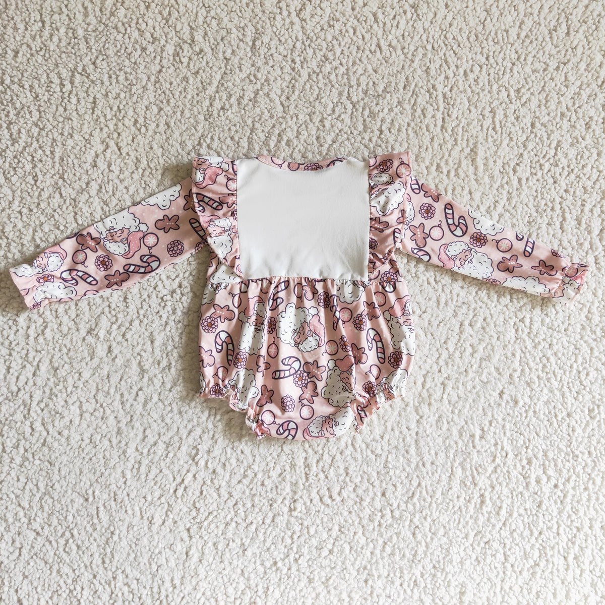 LR0206 Holly Jolly Babe Christmas Pink Bummies Romper