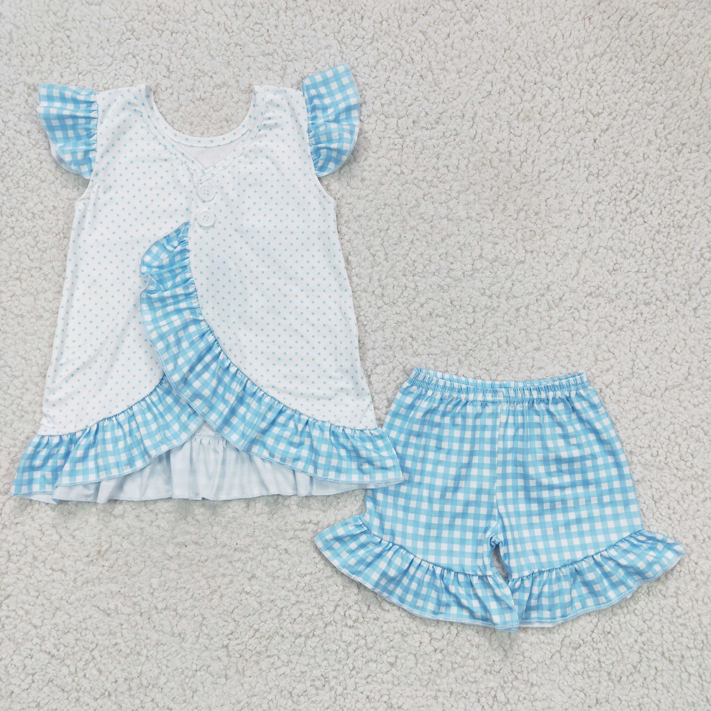 GSSO0127 Blue Easter Bunny Baby Girls Set