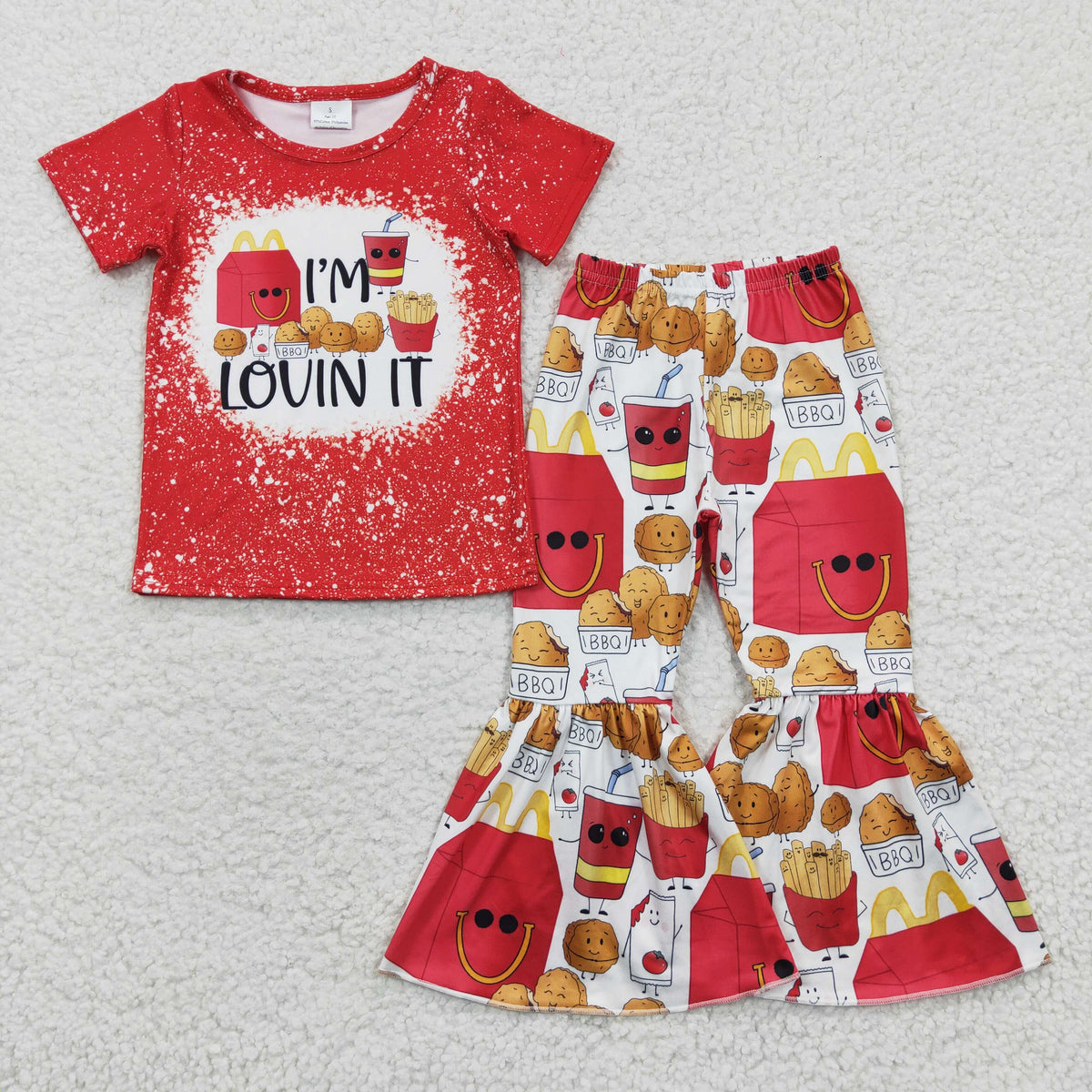 GSPO0549 Red Milk I'm Lovin It Baby Girls Outfits