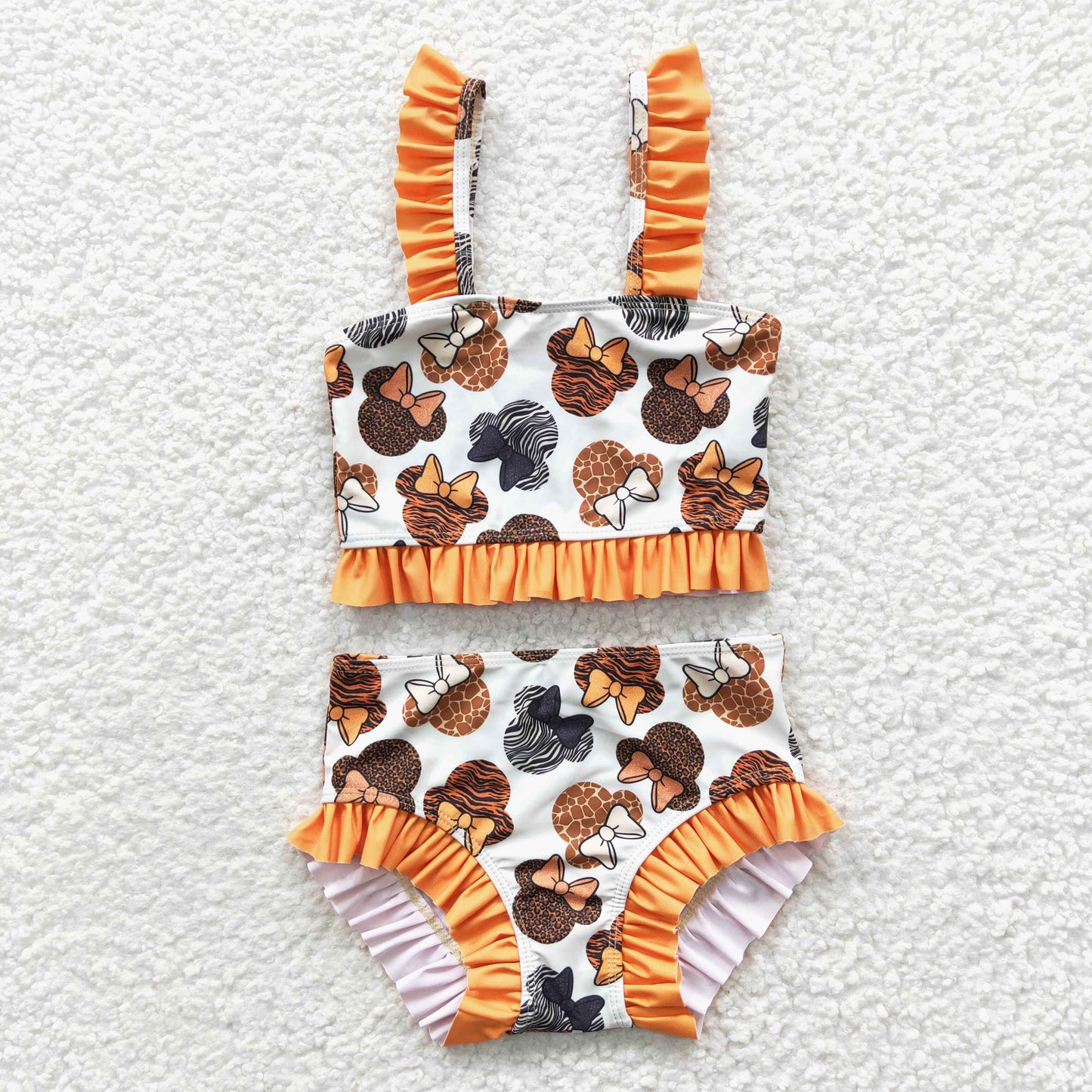 S0046 Cartoon Orange Girls Bathing Suits Swimsuits