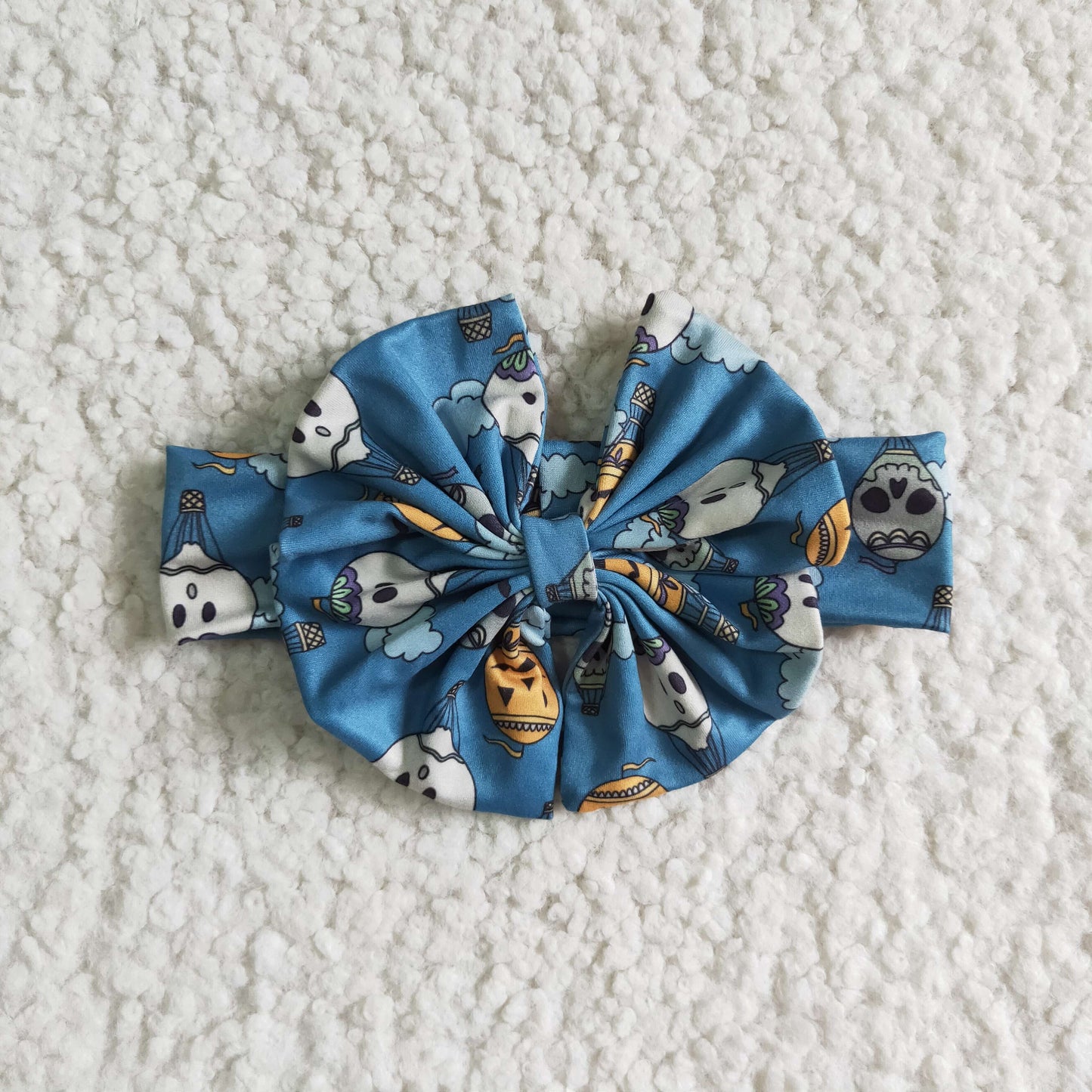 LR0125 Halloween 3pcs Bow Blue Bummies Romper