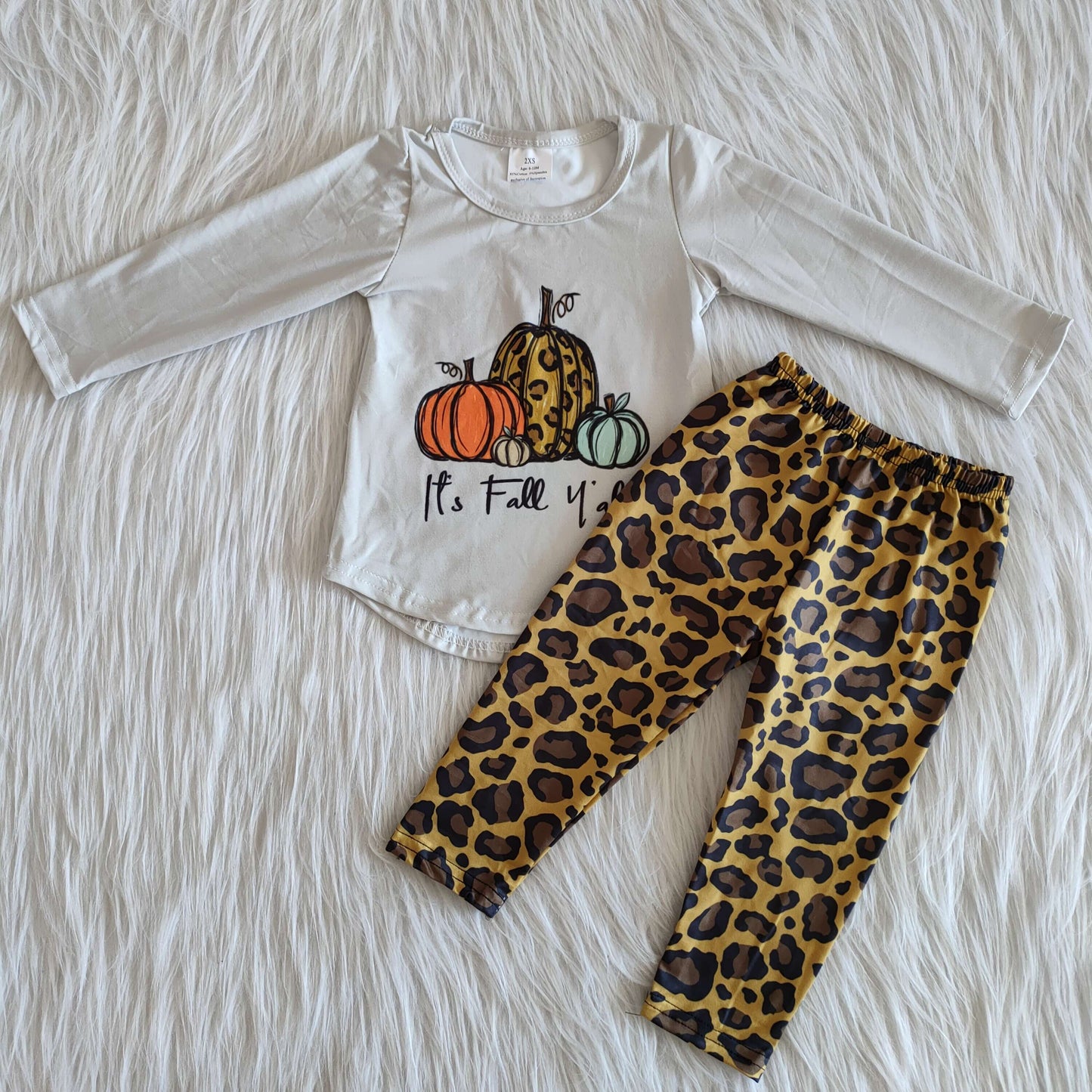 It's Fall Y'all Tunic Long Sleeve Match Leopard Print Legging Set