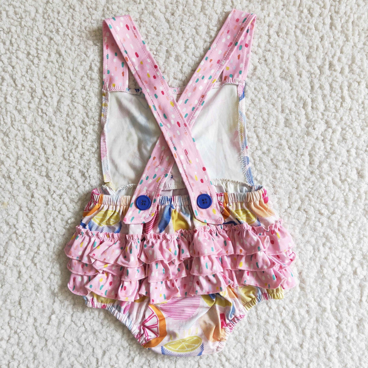 S0016 Fruits Print Baby Girls Romper