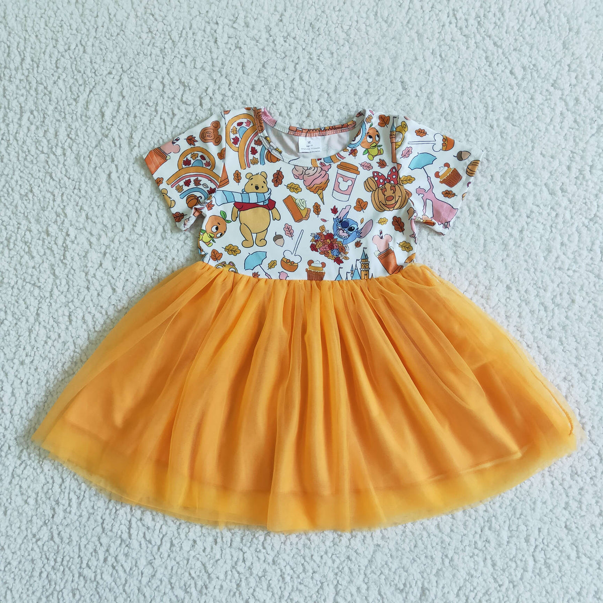GSD0135 Halloween Cartoon Yellow Tutu Dress