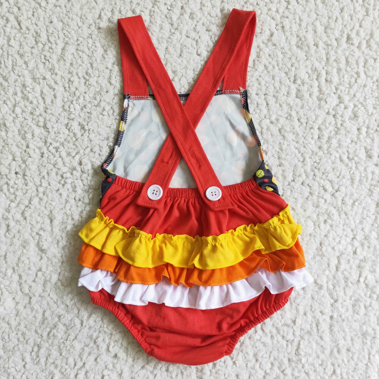 SR0076 Halloween Orange Baby Romper