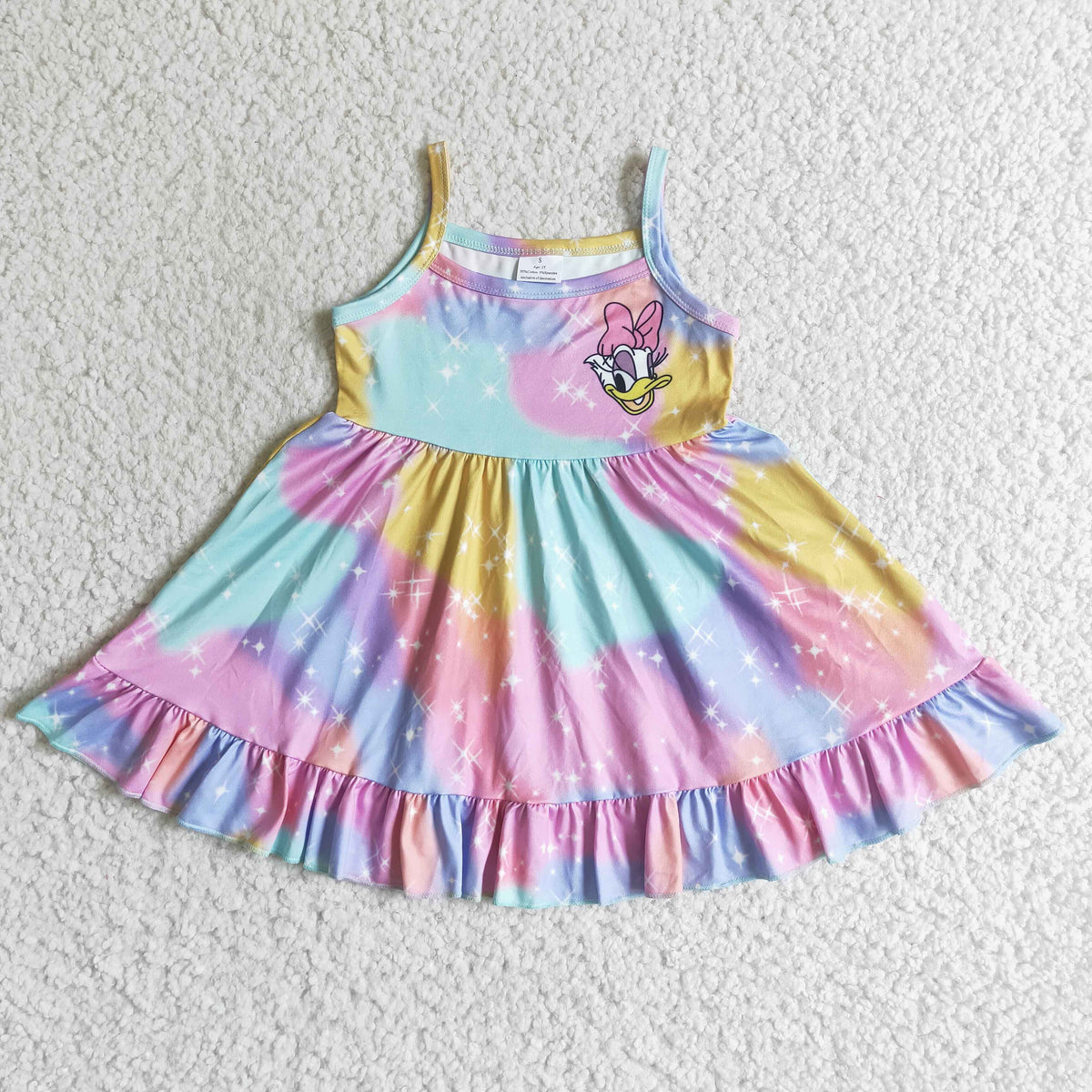 GSD0126 Tie Dye Cartoon Baby Twirl Duck Dress