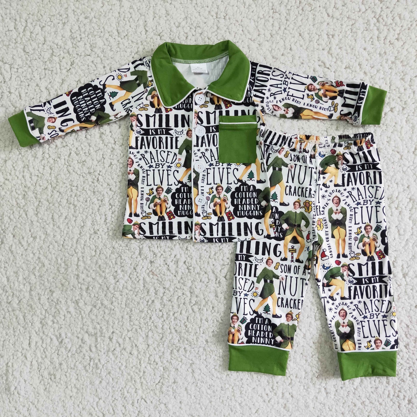 Boys Christmas Cartoon Adorable Kids Pajamas