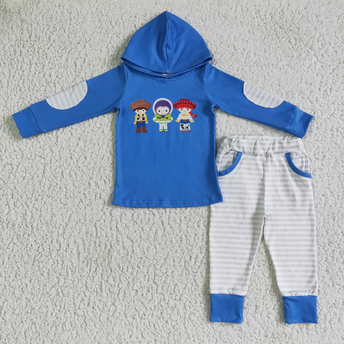 BLP0099 Cartoon Toy Blue Boys Hoodie Outfits