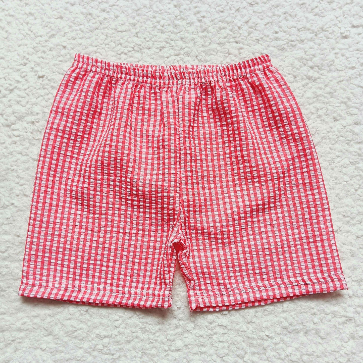 SS0076 seersucker Red Summer Boys Shorts