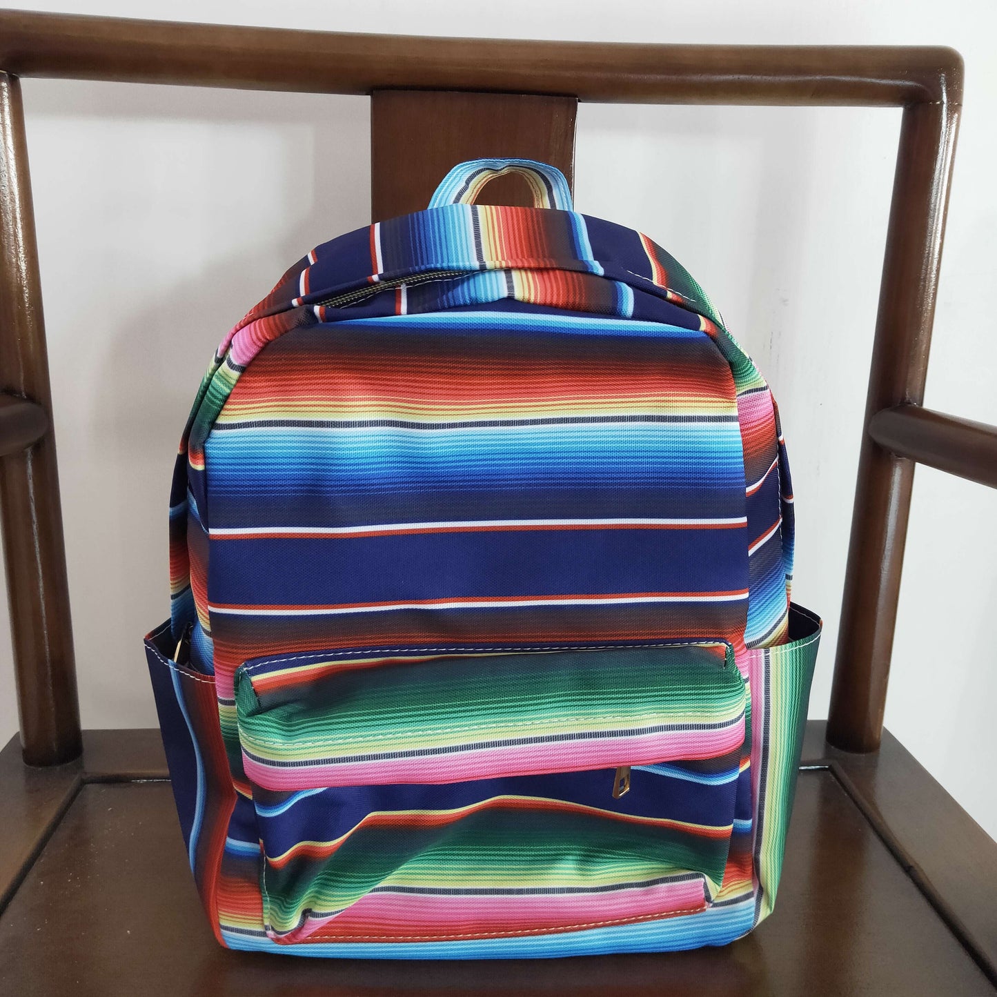 BA0039 Colorful Striped Print Western School Bag