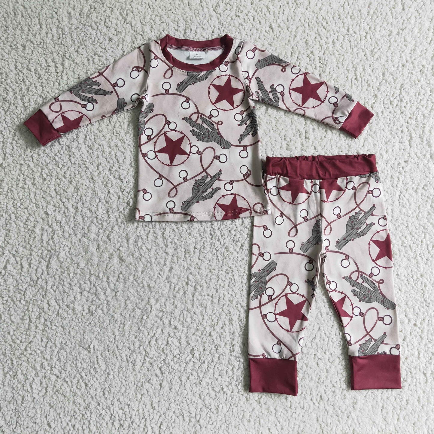 BLP0117 Christmas Western Cactus Boys Pajamas